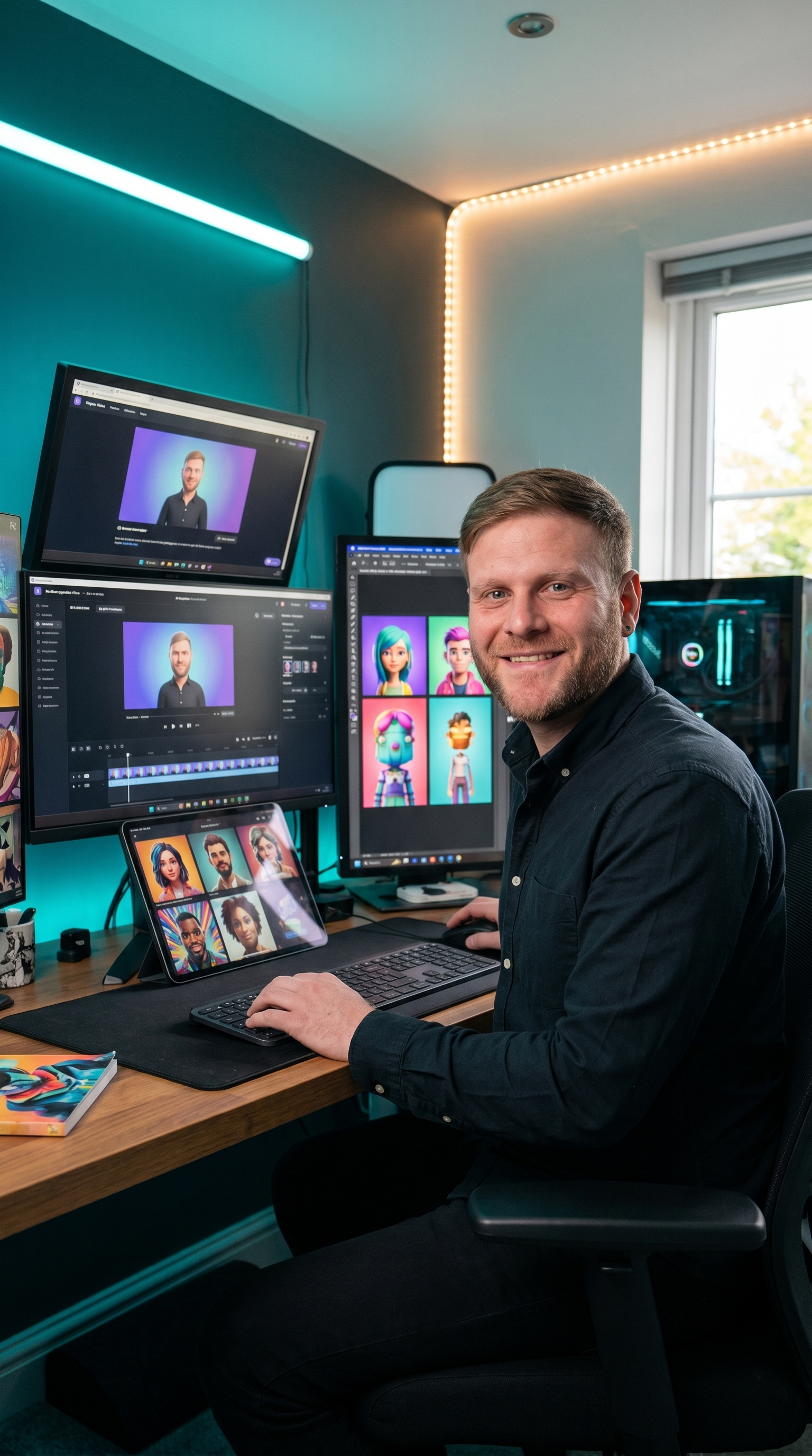 Yaan at his creative AI workstation